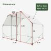 9.94 ft. x 6.46 ft. x 6.36 ft. Metal Large Chicken Coop Walk-in Poultry Cage Run Flat Shaped with Waterproof Cover