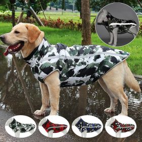 Winter windproof dog warm clothing; dog jacket; dog reflective clothes (colour: Red Graffiti, size: XL)