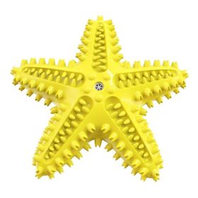 Dog Toys For Large Dogs Tooth Cleaning Chew Funny Interactive Training Starfish Toy Accessories Squeaky Toys TPR Toys (Color: Yellow)