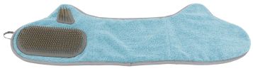 Pet Life 'Bryer' 2-in-1 Hand-Inserted Microfiber Pet Grooming Towel and Brush